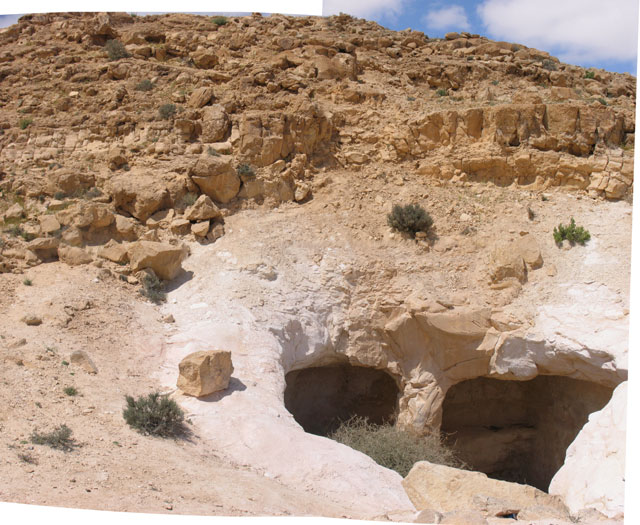 Water cistern at Avdat, March 2005. Avdat is an important Nabatean and Byzantine site in the Negev surrounded by ancient desert farms from the 5th to the 9th centuries CE. The area was surveyed and excavated by the environmental school of Sde Boker. The 2005 activities included surveying and excavation of one farm house by the environmental school of Sde Boker, located 15 kilometers north of Avdat.