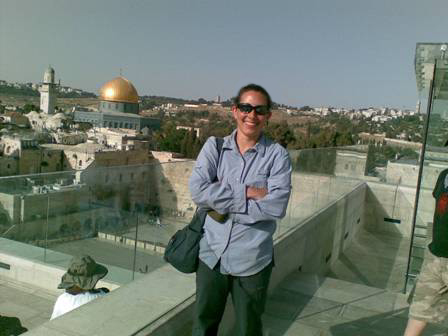 Dr. Jessie A. Pincus looks out over the Kotel in Jerusalem during her summer research 2010